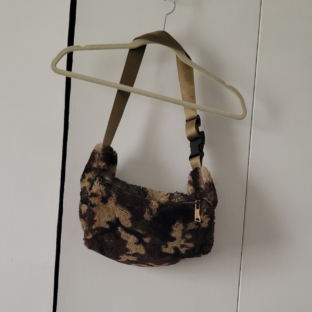 Stylish Brown Faux Fur Shoulder Bag